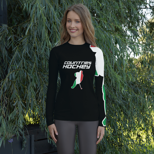 CountriesHockey Woman's Compression Long Sleeve Shirt | American Made | Italy Series