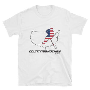 USA+CountriesHockey Logo Two Sided Short-Sleeve Unisex T-Shirt