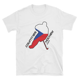 Czech Republic Skater + CountriesHockey Logo Two Sided Print Short-Sleeve Unisex T-Shirt